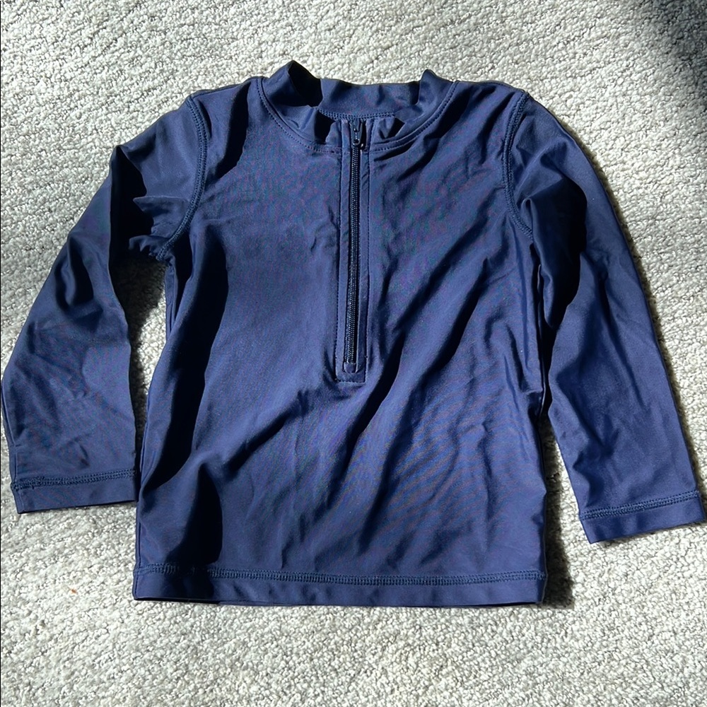 Primary Navy Long Sleeve Zip-Up Rashguard